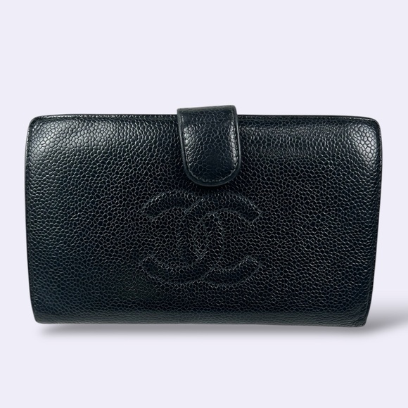 Chanel Textured Black Leather Wallet - Picture 1 of 9